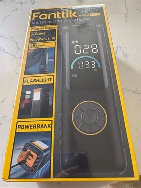 Black Multifunction Air Inflator Tire Pump with Powerbank